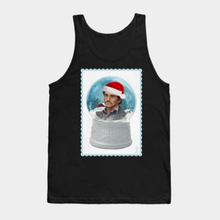 Annoyed Will Graham in Winter Snow Globe with Santa Hat Tank Top